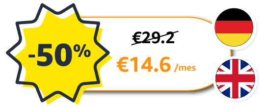 -50%, 14.6€/month; DE and UK