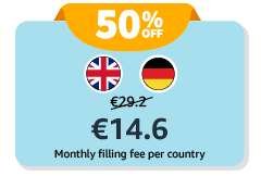 -50%, 14.6€/month; DE and UK